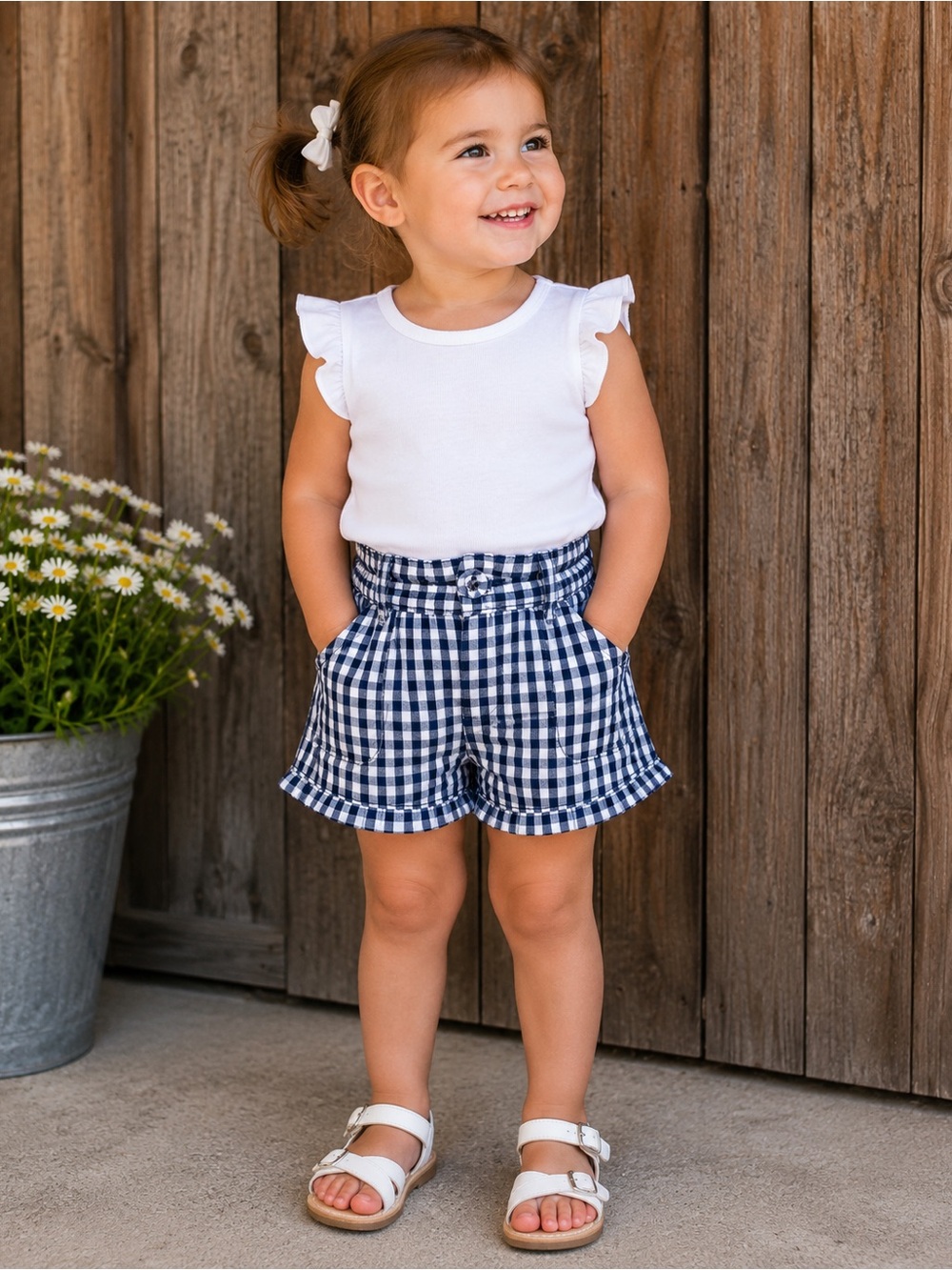 Gloria Jeans Navy Gingham Shorts 1–2T